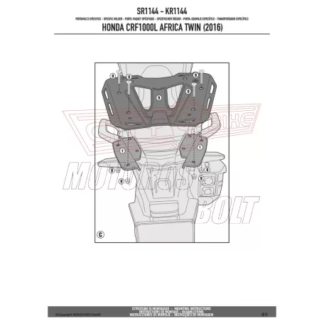 Csomagtartó alap Honda CRF 1000 L Africa Twin (2016-2017) GIVI