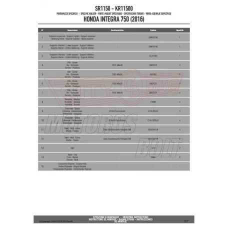 Csomagtartó alap Honda Integra 750 (2016-2020) GIVI