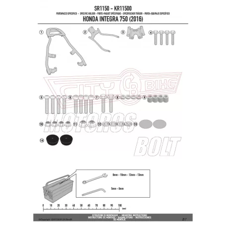 Csomagtartó alap Honda Integra 750 (2016-2020) GIVI