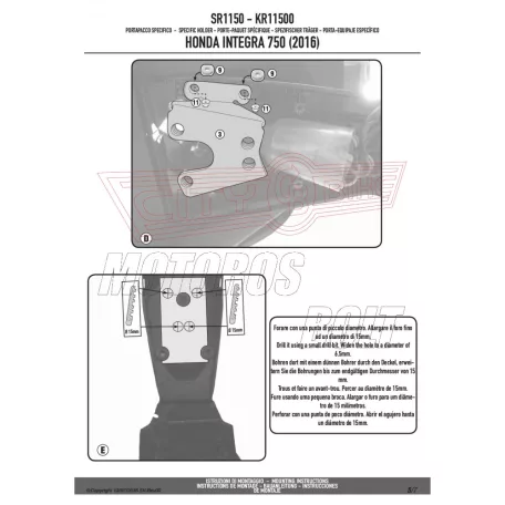 Csomagtartó alap Honda Integra 750 (2016-2020) GIVI