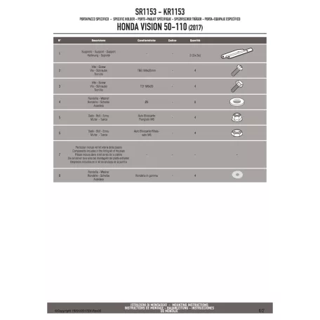 Csomagtartó alap Honda Vision 50-110 (2011-2024) GIVI