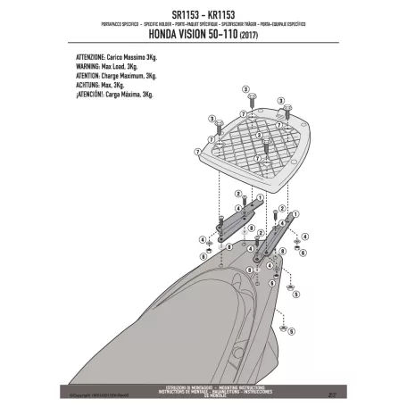 Csomagtartó alap Honda Vision 50-110 (2011-2024) GIVI