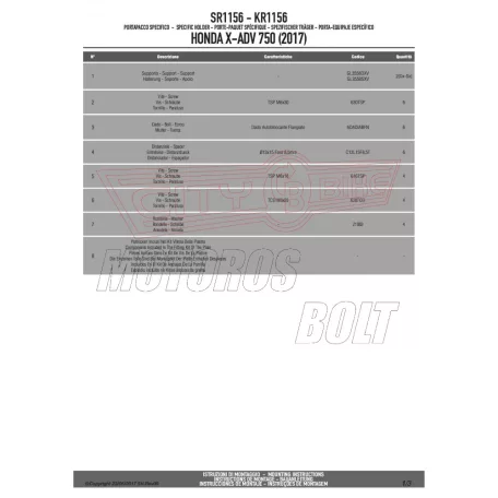 Csomagtartó alap Honda X-ADV 750 (2017-2020) GIVI