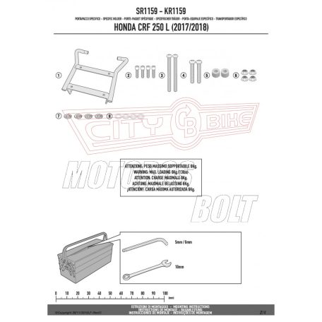 Csomagtartó alap Honda CRF 250 L (2017-2020) GIVI