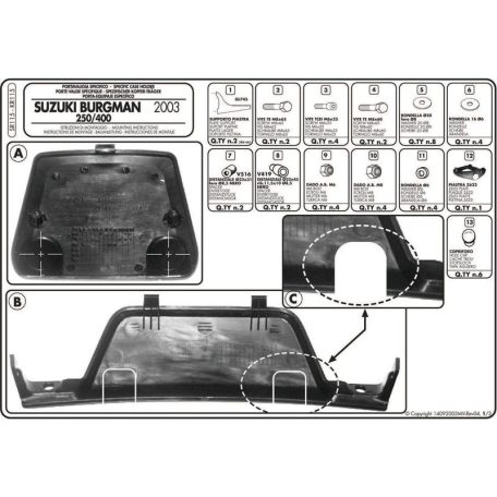 Csomagtartó Suzuki AN 250-400 Burgman (03-06) GIVI MonoKEY dobozhoz