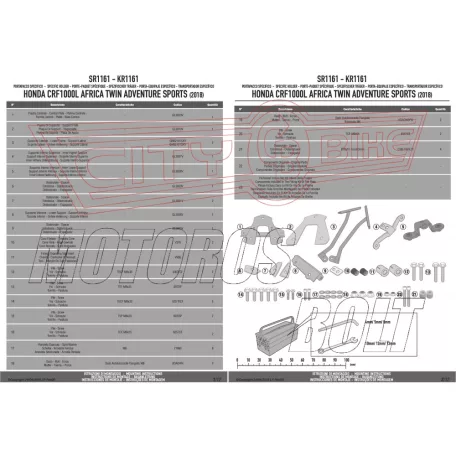 Csomagtartó alap Honda CRF 1000 L Africa Twin Adventure Sports (2018-2019) GIVI