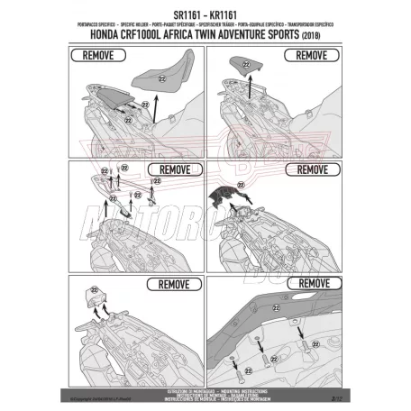 Csomagtartó alap Honda CRF 1000 L Africa Twin Adventure Sports (2018-2019) GIVI