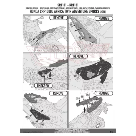 Csomagtartó alap Honda CRF 1000 L Africa Twin Adventure Sports (2018-2019) GIVI