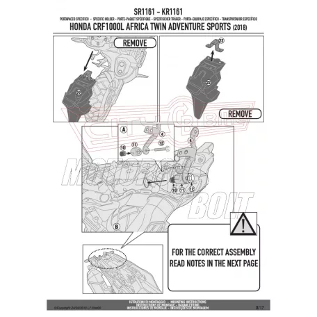 Csomagtartó alap Honda CRF 1000 L Africa Twin Adventure Sports (2018-2019) GIVI