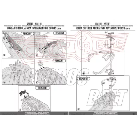 Csomagtartó alap Honda CRF 1000 L Africa Twin Adventure Sports (2018-2019) GIVI