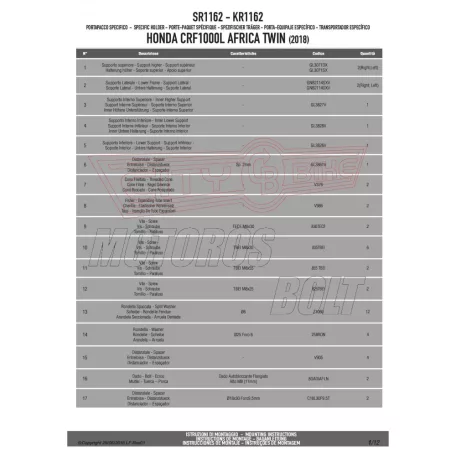 Csomagtartó alap Honda CRF 1000 L Africa Twin (2018-2019) GIVI