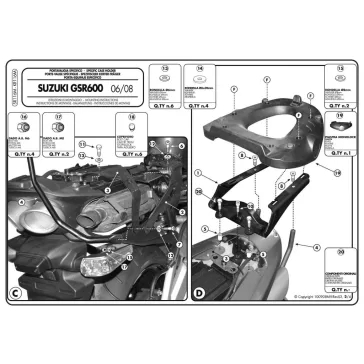 Csomagtartó Suzuki GSR 600 (06-11) GIVI MonoLOCK dobozhoz