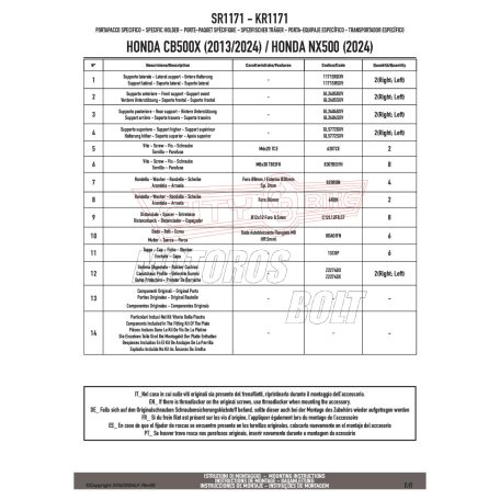 Csomagtartó Honda CB 500 X (13-24)/ NX 500 (24) Honda GIVI