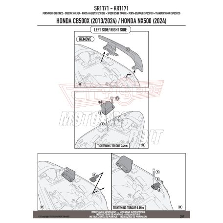 Csomagtartó Honda CB 500 X (13-24)/ NX 500 (24) Honda GIVI