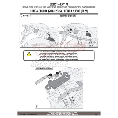 Csomagtartó Honda CB 500 X (13-24)/ NX 500 (24) Honda GIVI
