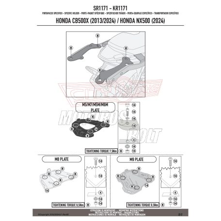 Csomagtartó Honda CB 500 X (13-24)/ NX 500 (24) Honda GIVI