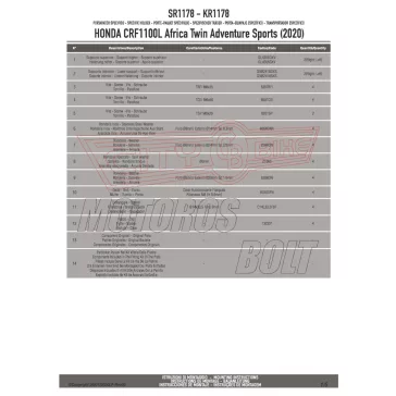   Csomagtartó alap HONDA CRF1100L Africa Twin (2020-2024) / HONDA CRF1100L Africa Twin Adventure Sports (2020-2024) GIVI
