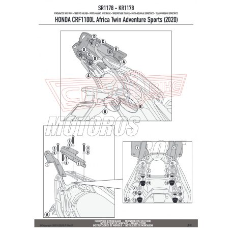 Csomagtartó alap HONDA CRF1100L Africa Twin (2020-2024) / HONDA CRF1100L Africa Twin Adventure Sports (2020-2024) GIVI