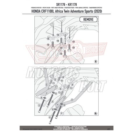 Csomagtartó alap HONDA CRF1100L Africa Twin (2020-2024) / HONDA CRF1100L Africa Twin Adventure Sports (2020-2024) GIVI