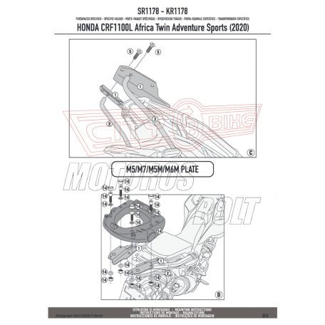 Csomagtartó alap HONDA CRF1100L Africa Twin (2020-2024) / HONDA CRF1100L Africa Twin Adventure Sports (2020-2024) GIVI