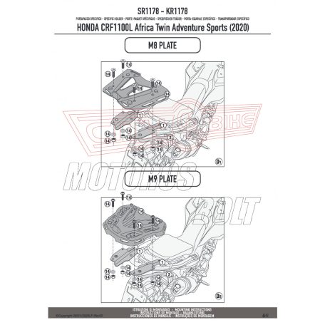 Csomagtartó alap HONDA CRF1100L Africa Twin (2020-2024) / HONDA CRF1100L Africa Twin Adventure Sports (2020-2024) GIVI