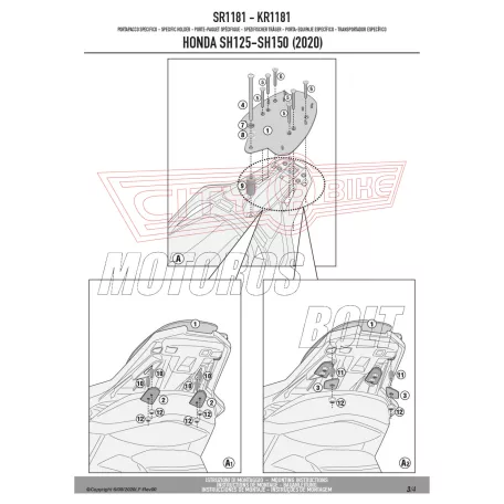 Csomagtartó alap HONDA SH 125-150 (2020-2024) GIVI