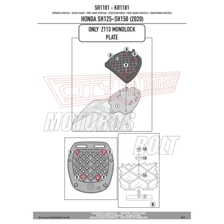 Csomagtartó alap HONDA SH 125-150 (2020-2024) GIVI