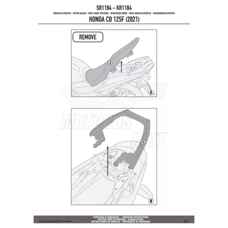 Csomagtartó HONDA CB 125 F (21-26) GIVI