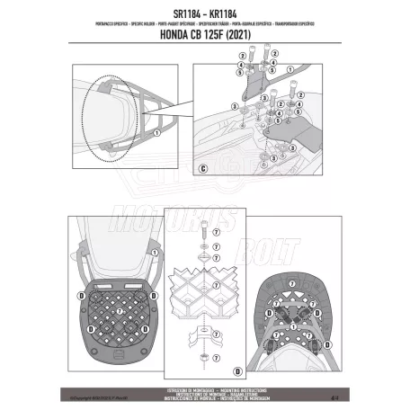 Csomagtartó HONDA CB 125 F (21-26) GIVI