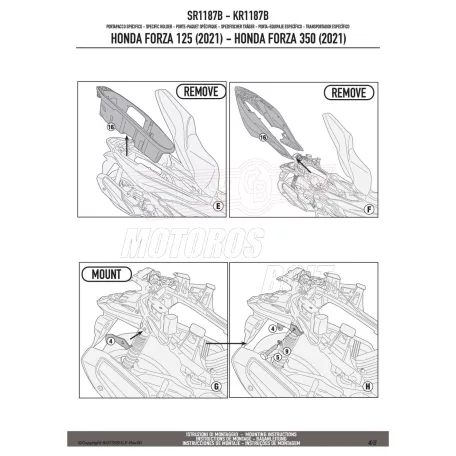 Csomagtartó HONDA Forza 125 (21-22) / HONDA Forza 350 (21-22) GIVI