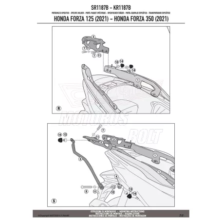 Csomagtartó HONDA Forza 125 (21-22) / HONDA Forza 350 (21-22) GIVI