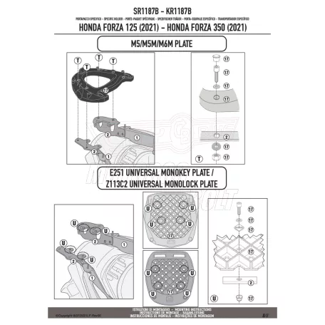 Csomagtartó HONDA Forza 125 (21-22) / HONDA Forza 350 (21-22) GIVI