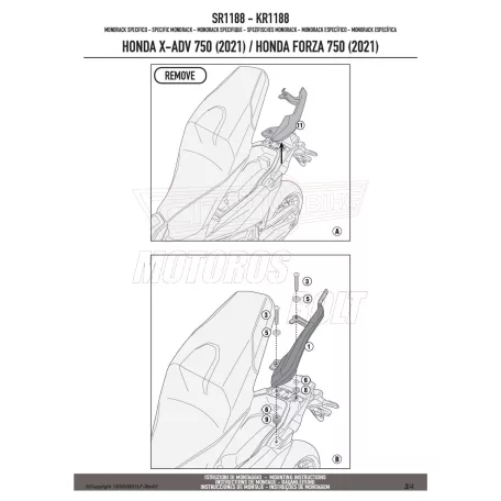 Csomagtartó HONDA Forza 750 (21-25) / HONDA X-ADV 750 (21-25) GIVI