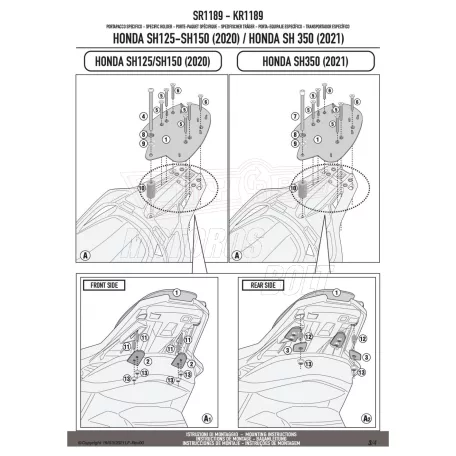Csomagtartó HONDA SH350 (21-24) GIVI