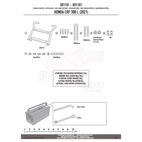 Csomagtartó HONDA CRF 300 L (21-24) GIVI