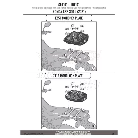 Csomagtartó HONDA CRF 300 L (21-24) GIVI