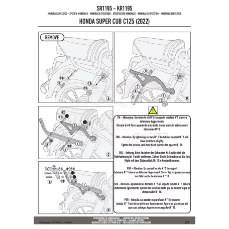 Csomagtartó HONDA Super Cub C125 (22-24) GIVI