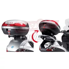   Csomagtartó Piaggio MP3 125-250-300-400 (06-11) / MP3 Touring 300-400 (11) / MP3 Business 500 (12-13) / MP3 SPORT 500 (12-13) / MP3 300 BUSINESS (12-14) / MP3 300 SPORT (12-14) GIVI MonoKEY dobozhoz