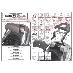   Csomagtartó Piaggio MP3 125-250-300-400 (06-11) / MP3 Touring 300-400 (11) / MP3 Business 500 (12-13) / MP3 SPORT 500 (12-13) / MP3 300 BUSINESS (12-14) / MP3 300 SPORT (12-14) GIVI MonoKEY dobozhoz