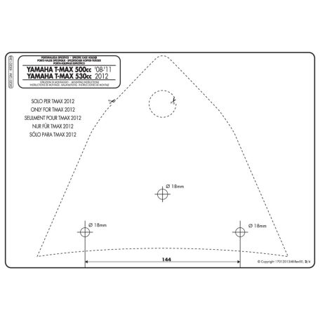 Csomagtartó alap Yamaha T-Max 500 (08-11) / Yamaha T-Max 530 (12-16) GIVI