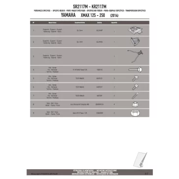   Csomagtartó alap YAMAHA X-MAX 125-250 (14-17), MBK EVOLYS 125-250 (14-17), MBK SKYLINER 125-250 (14) GIVI