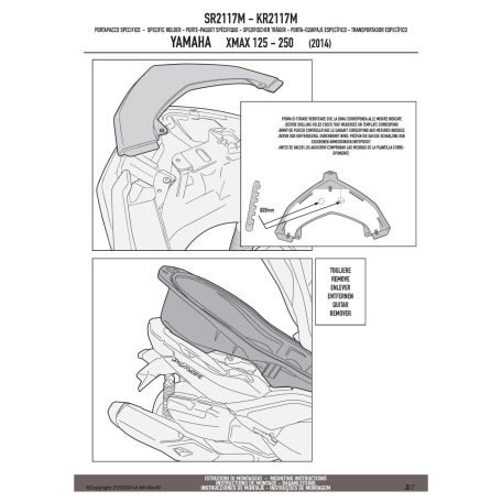Csomagtartó alap YAMAHA X-MAX 125-250 (14-17), MBK EVOLYS 125-250 (14-17), MBK SKYLINER 125-250 (14) GIVI