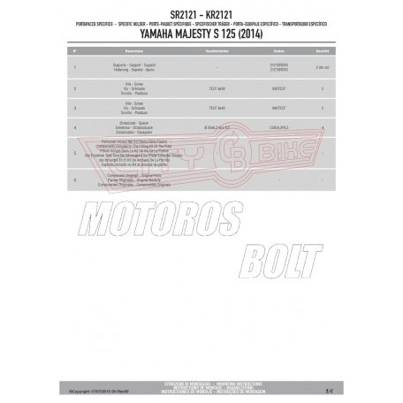 Csomagtartó alap MBK Skylinner S 125 (2014) / Yamaha Majesty S 125 (2014-2017) GIVI