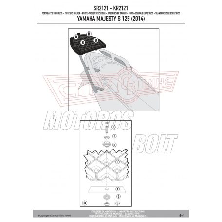 Csomagtartó alap MBK Skylinner S 125 (2014) / Yamaha Majesty S 125 (2014-2017) GIVI
