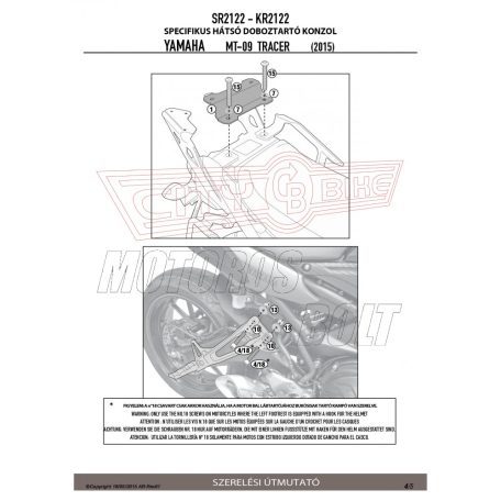 Csomagtartó alap YAMAHA MT-09 TRACER (15-17) GIVI