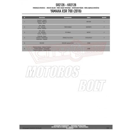 Csomagtartó alap Yamaha XSR 700 (2016-2021) GIVI