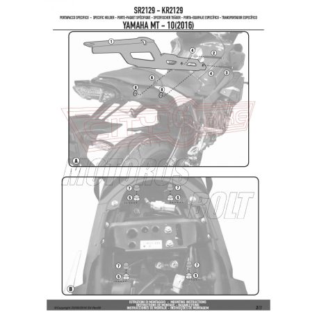 Csomagtartó alap Yamaha MT-10 (2016-2021) GIVI