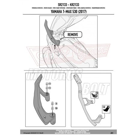 Csomagtartó alap YAMAHA T-Max 530 (2017-2019) GIVI