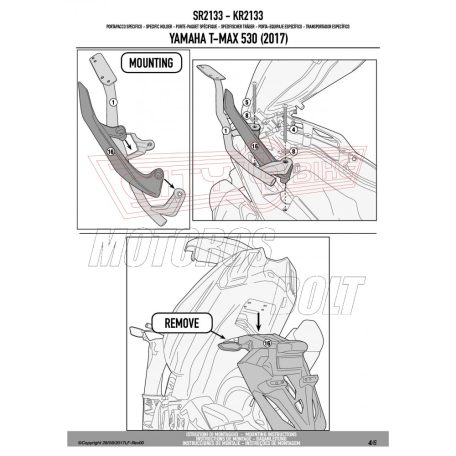 Csomagtartó alap YAMAHA T-Max 530 (2017-2019) GIVI