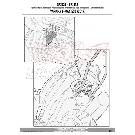 Csomagtartó alap YAMAHA T-Max 530 (2017-2019) GIVI